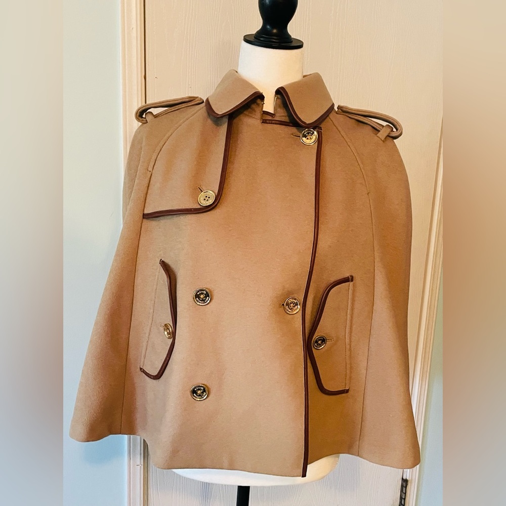 MICHAEL Michael Kors wool cashmere military cape cloak coat